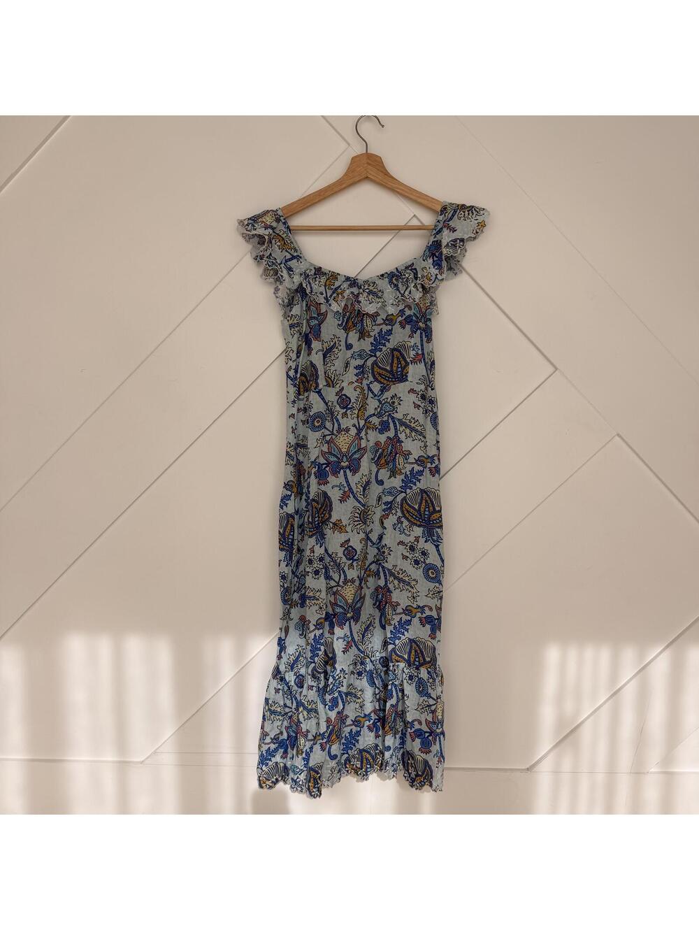 Roller Rabbit Blue Floral Ruffle Dress